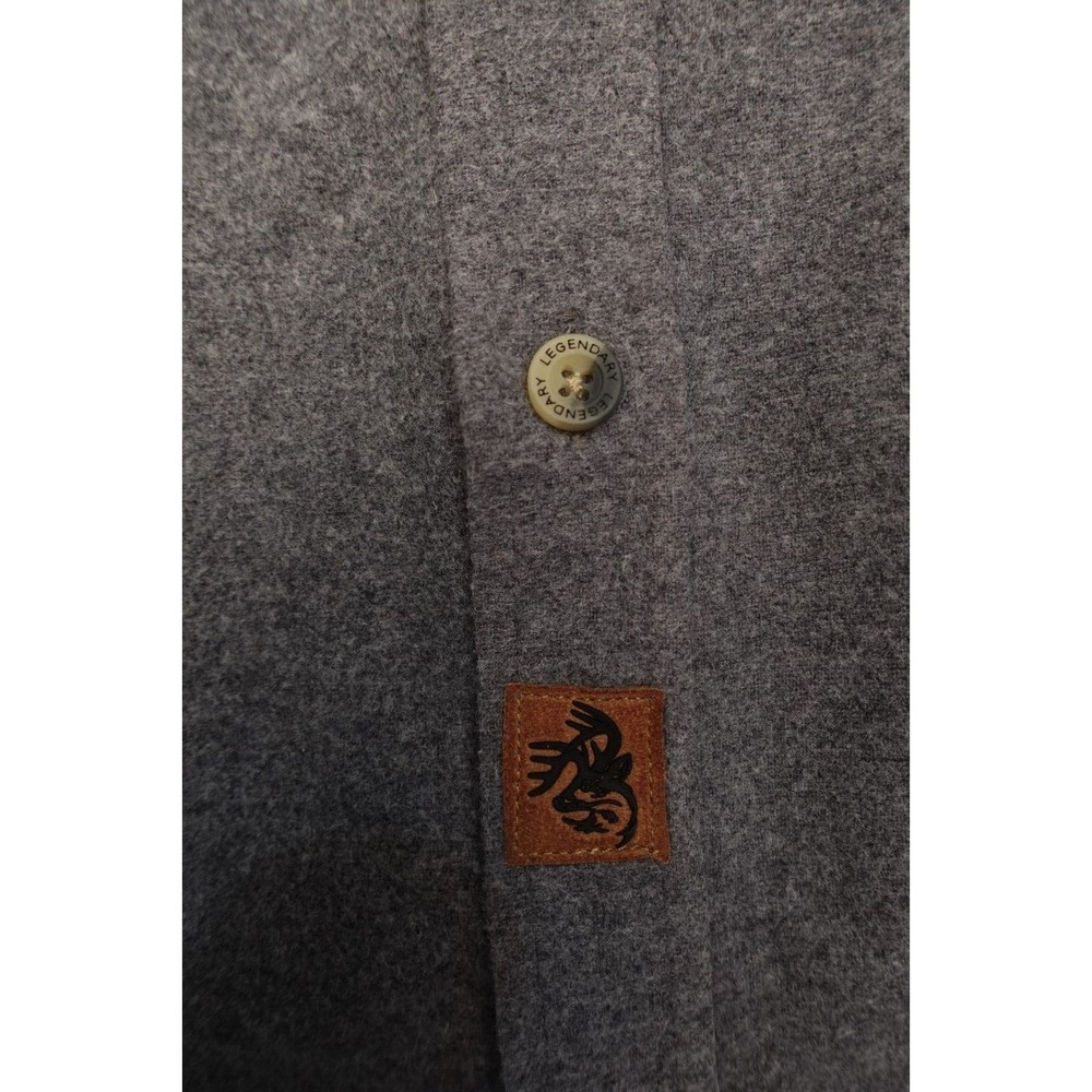 Legendary Whitetails Flannel Shirt Solid Grey One Pocket Adult Size XL - Picture 4 of 6